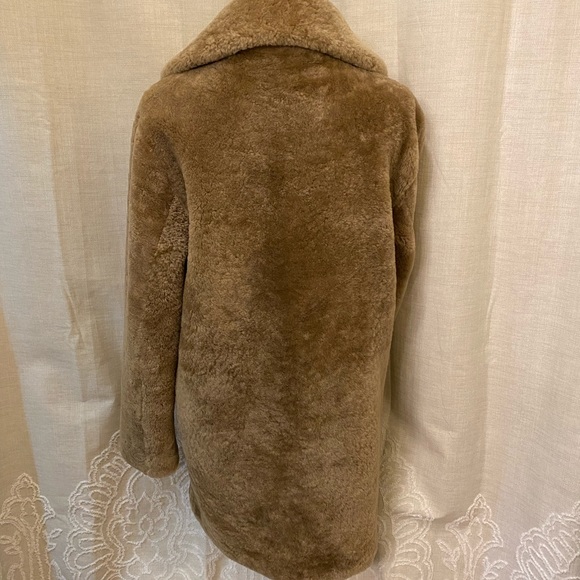 Yves Salomon lamb shearling fur brown teddy coat - Picture 7 of 10